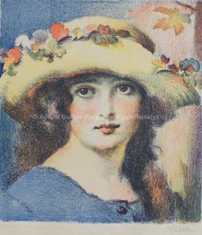  / Dívka v klobouku / František Xaver Naske