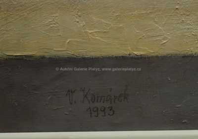  / Zátiší s květinou a holubicemi / Vladimír Komárek