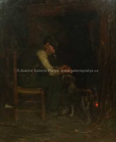  / S věrným přítelem u krbu / Ernest Robert Salmon  Noir