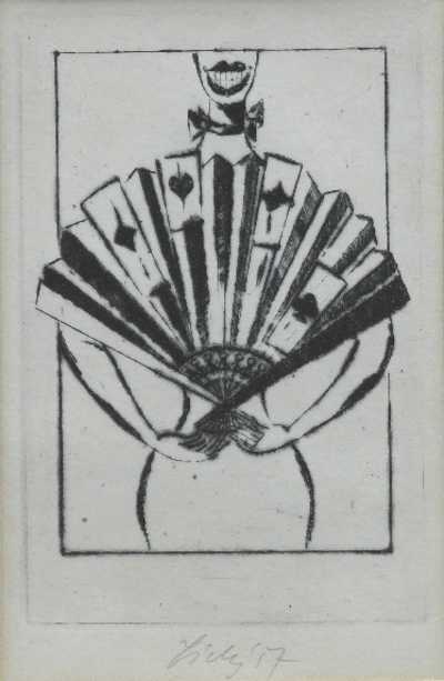  / Dáma s vějířem / František  Tichý