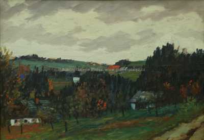  / Krajina s kostelíkem / Václav  Kozák