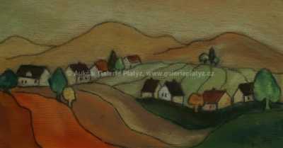  / Krajina s domky /   Autor neurčen