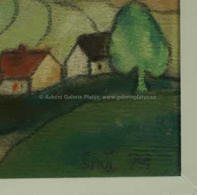  / Krajina s domky /   Autor neurčen