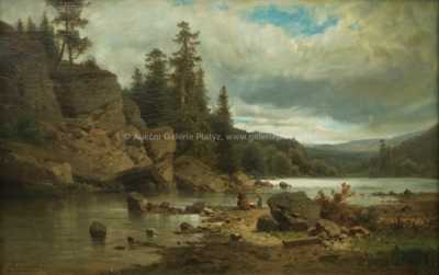  / Krajina s pradlenou u řeky / Adolf Chwala