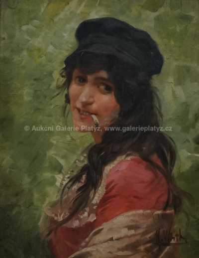  / Dívka s cigaretou / H. Wirth