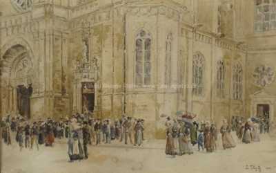  / Před kostelem /   Autor neurčen