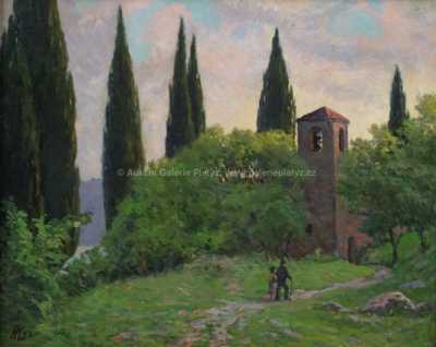  / Procházka u zvonice /   Autor neurčen