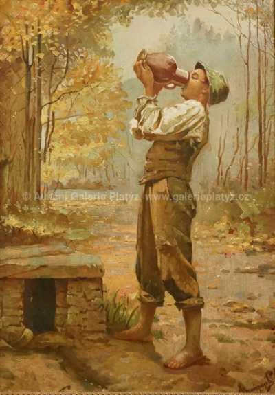  / Chlapec u pramene /   Autor neurčen