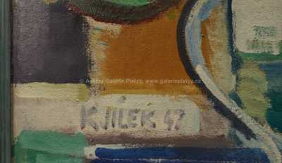  / Zátiší s vínem a slunečnicí / Karel Jílek